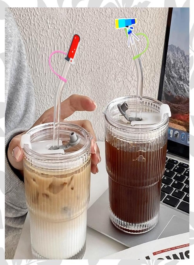 Meaxur 12pcs Science Experiment Reusable Food Grade Silicone Straw Sleeve Caps, Suitable for Party Favor Bags, Birthday Party, Friends Gathering Party Supplies, Dustproof Soft Straw Covers for 7-8mm Straws - Image 4